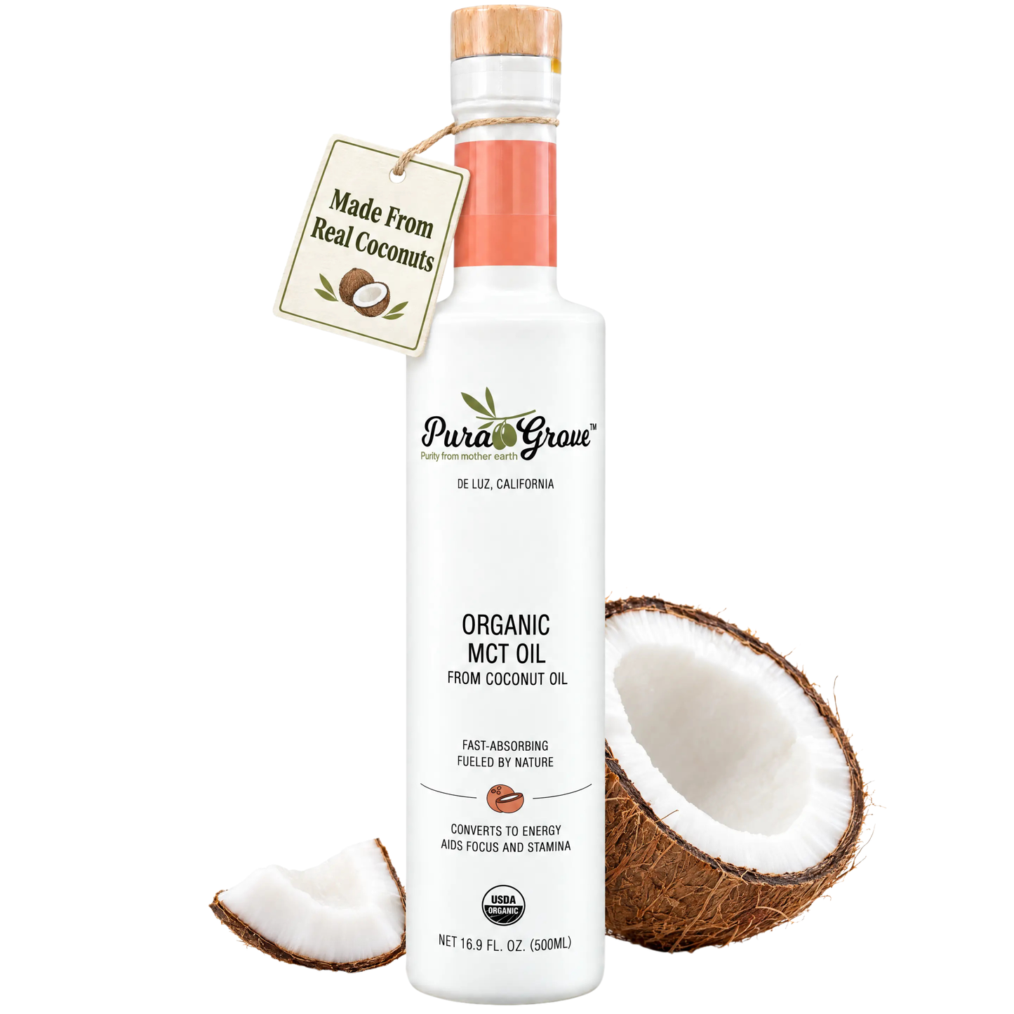 Organic MCT Oil - From Coconut Oil, C8 & C10, 16.9 fl oz